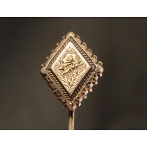 Sterling Engraved Butterfly Stickpin Vintage Stick Pin